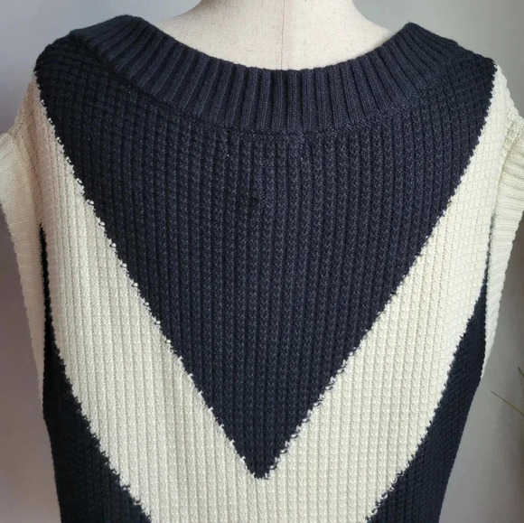 Victor Glemaud x Target, New Colorblock Sweater Wool Vest Black/White Size XL - Picture 7 of 12